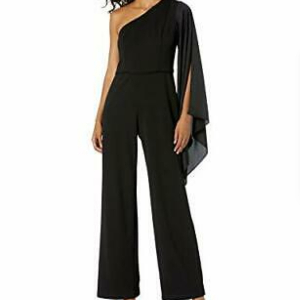 Adrianna Papell Crepe One - Shoulder Jumpsuit